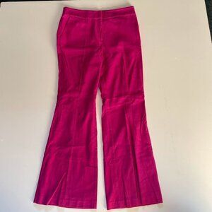 NWT Ann Taylor LOFT Pant Trouser Pink Boot Cut Flare Linen Pleat Barbiecore 10